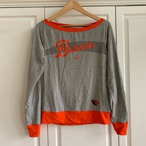 Oregon state OSU Nike boat neck long sleeve top